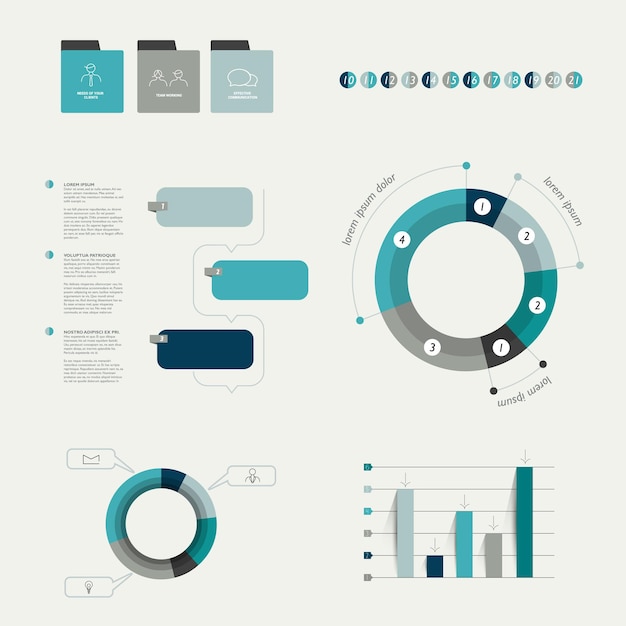 ベクトル フラット インフォ グラフィック要素のセットです。
