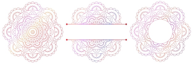Набор цветочных мандал декоративный орнамент в векторной иллюстрации этнического восточного стиля