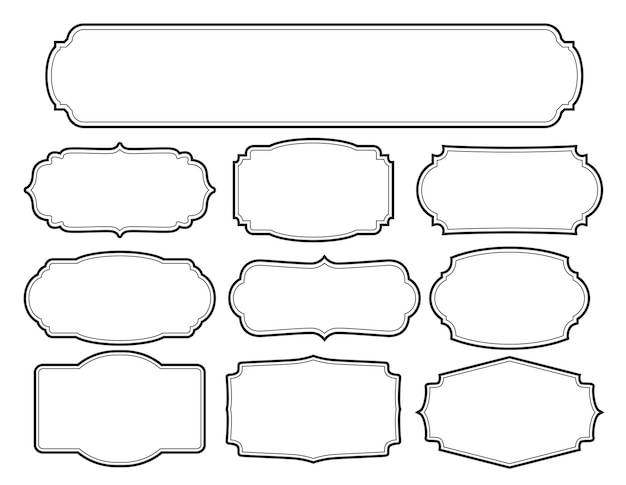 ベクトル フレームボーダーデザインヴィンテージのセット