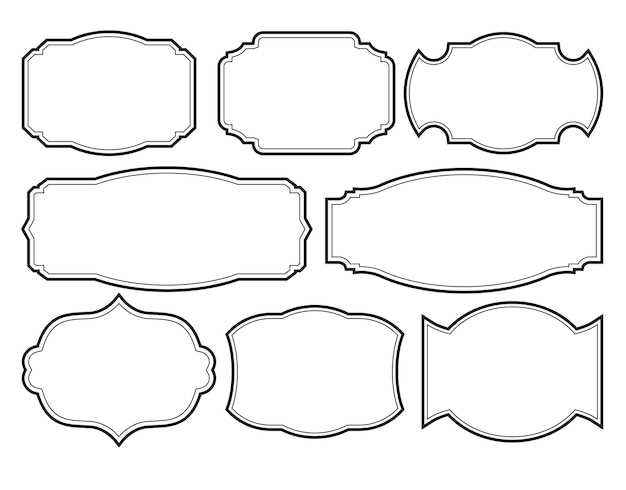 벡터 프레임 테두리 디자인 빈티지 세트