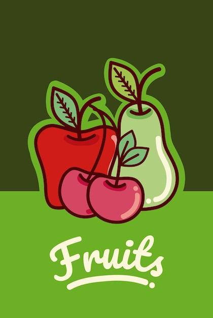 Набор фруктов мультфильм