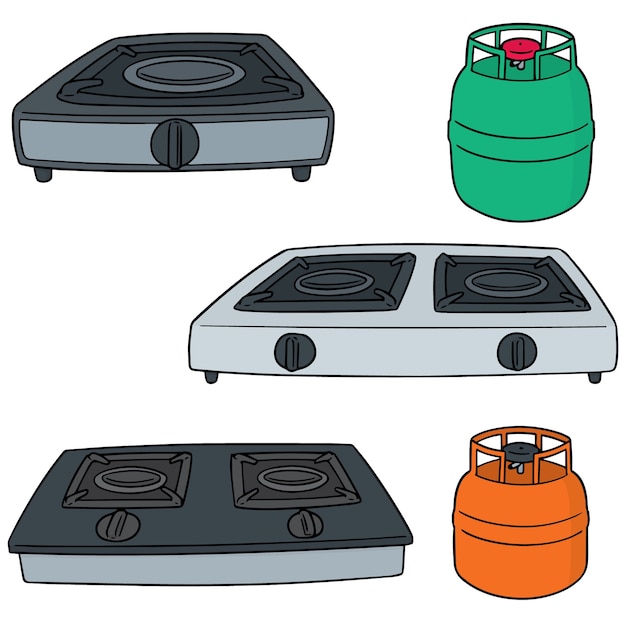 Вектор Набор газовых плит