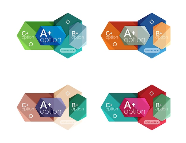 Набор геометрических абстрактных инфографических баннеров для вашего контента