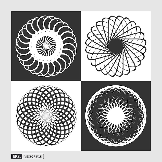 Вектор Набор векторных иллюстраций геометрического круга