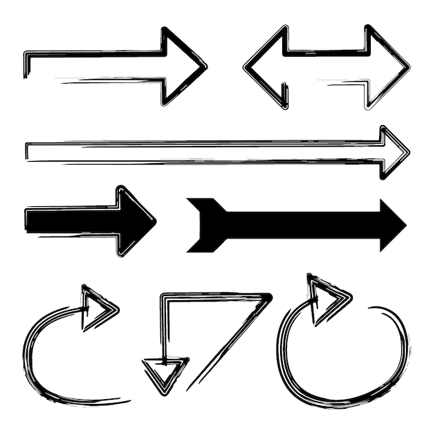 Набор рисованной стрелки каракули элементов дизайна
