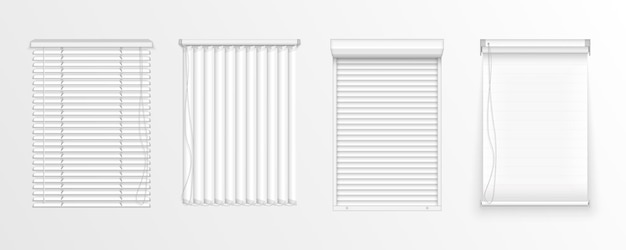 ベクトル 窓用の水平および垂直ブラインドのセット