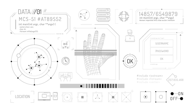 コンピューター セキュリティに関するインフォ グラフィック要素のセット