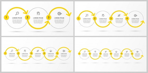 ベクトル インフォグラフィックテンプレートのセット