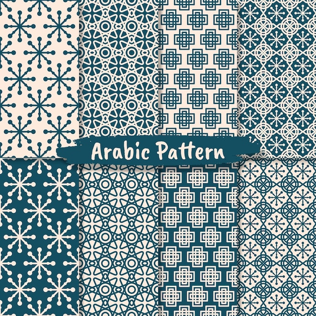 イスラムの抽象的な装飾パターンデザインのセット
