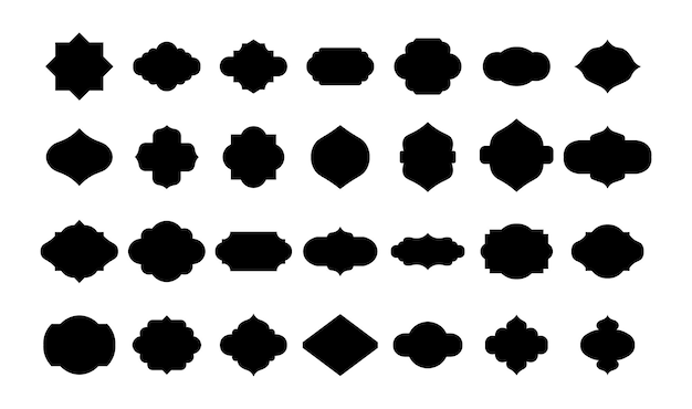 イスラム形状イラストデザイン空白のイスラム形状テンプレートベクトルのセット