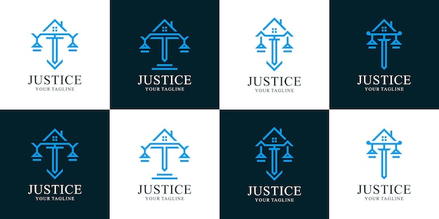 法律事務所と家のロゴのセット