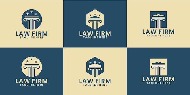 Набор вдохновения для дизайна роскошного логотипа юридической фирмы