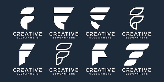 편지 F 로고 디자인의 세트