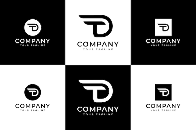 Набор букв td логотипа креативный дизайн для всех целей