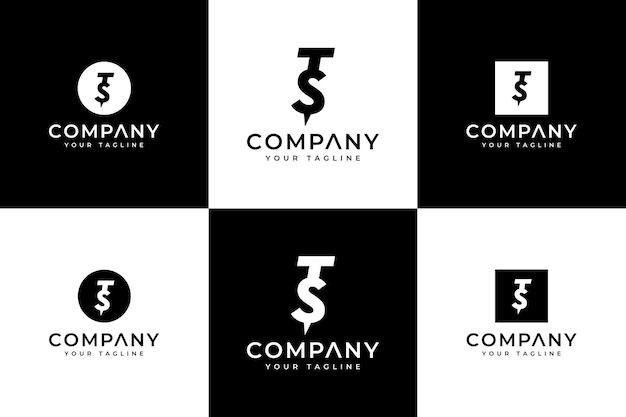 Набор букв ts логотипа креативный дизайн для всех целей