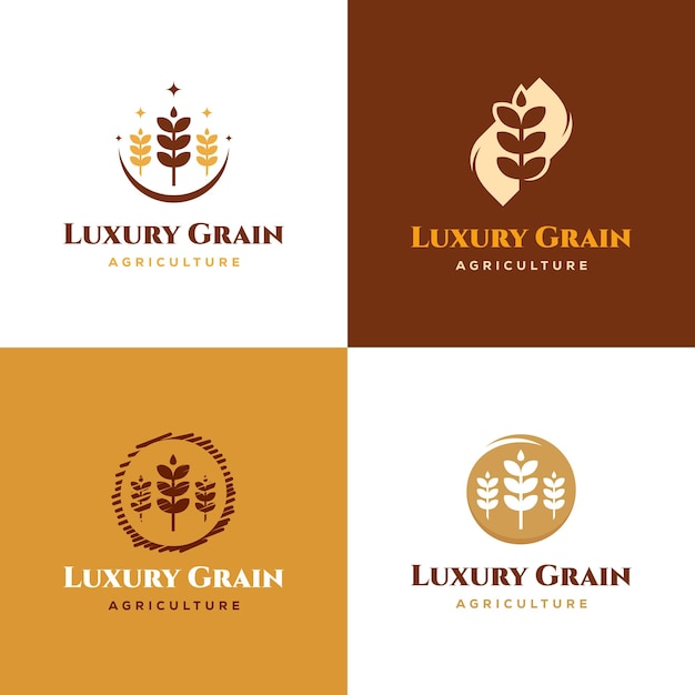 Набор логотипов luxury grain wheat