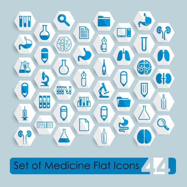 벡터 의료 평면 아이콘 세트