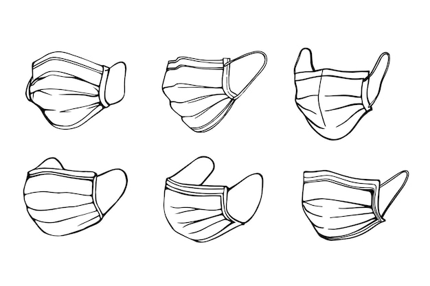 의료 마스크 그림의 집합