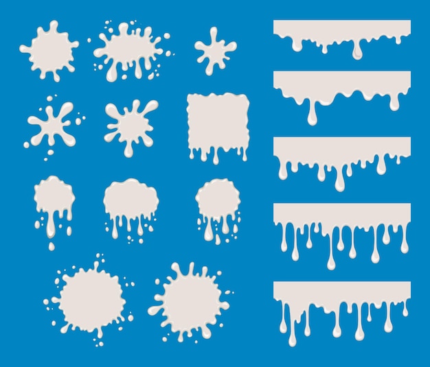 벡터 우유 방울 세트