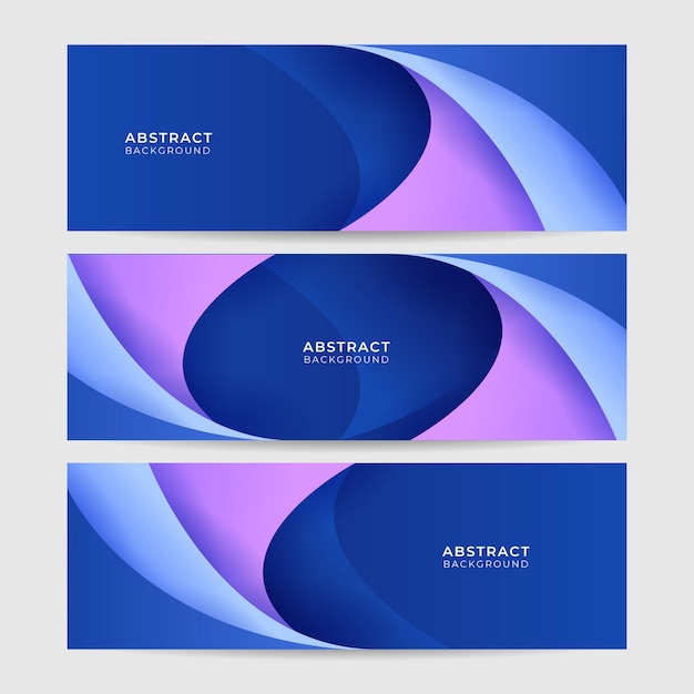 ベクトル モダンな抽象的な紺色のバナーの背景のセットパターンとベクトルイラストテンプレートテクノロジービジネス企業機関パーティーお祝いセミナーとトークのデザイン