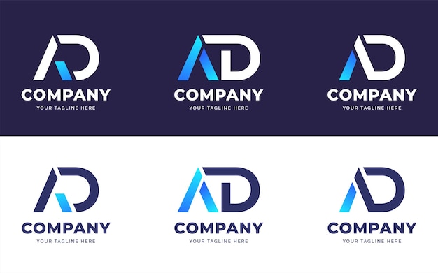 Вектор Набор современных букв a и d logo design template collection