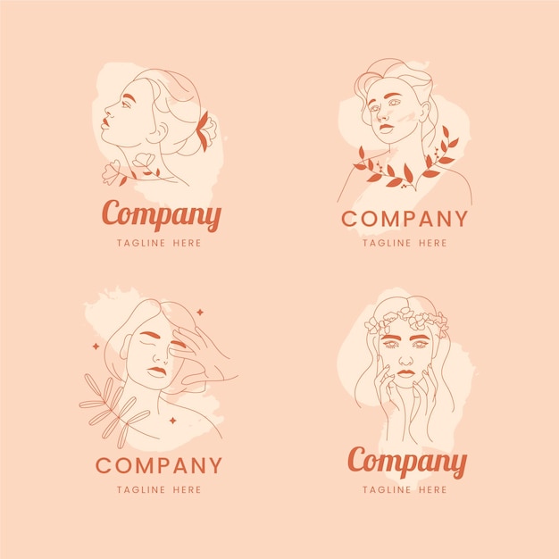 Набор логотипов натуральной косметики