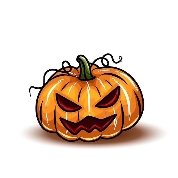 Набор оранжевых тыкв на хэллоуин различные типы мультяшных тыкв страшные лица тыквы на хэллоуин векторная иллюстрация