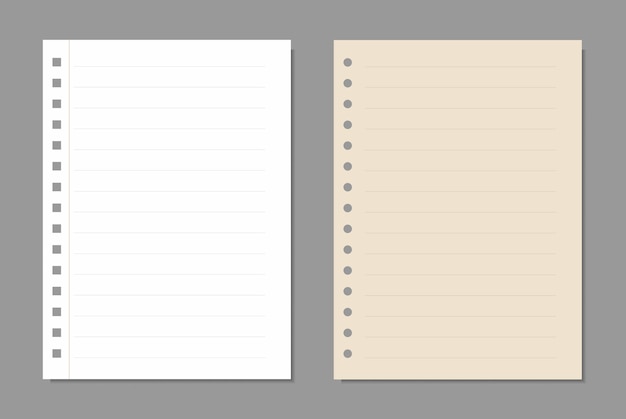 ベクトル 紙のセット、現実的な紙のページ