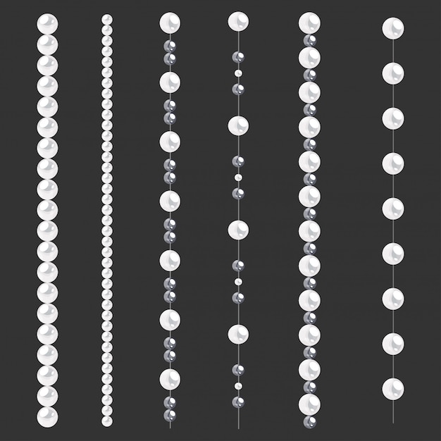 ベクトル グレーに分離されたパールボーダーのセット