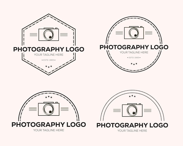 벡터 사진 로고 카메라 렌즈 템플릿 세트