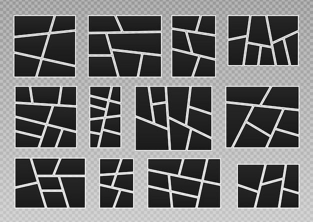 ベクトル 写真フレームコラージュのセット