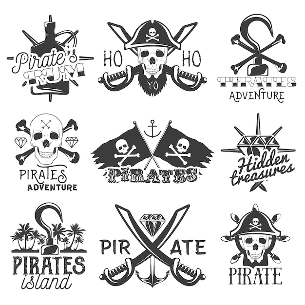 Набор пиратский логотип