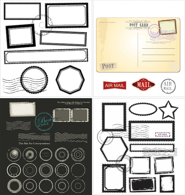 ベクトル ポストスタンプ記号のセット