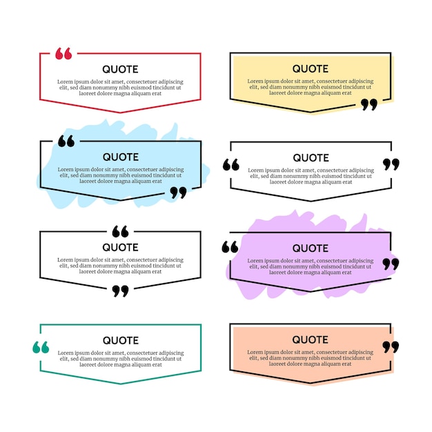 Вектор Набор рамок для цитат