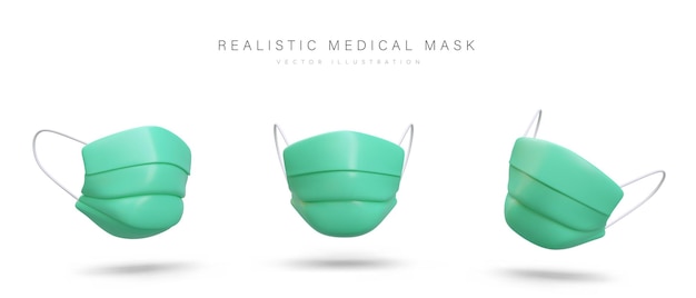 현실적인 컬러 의료용 마스크 세트 일회용 호흡기 보호 장비