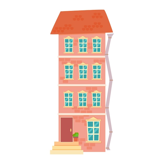 Набор жилых и городских домов разных стилей ретро городская архитектура и современные здания векторная иллюстрация дома, изолированного на белом фоне