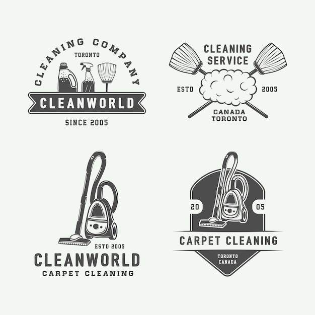 Набор ретро очистки логотип значки эмблема