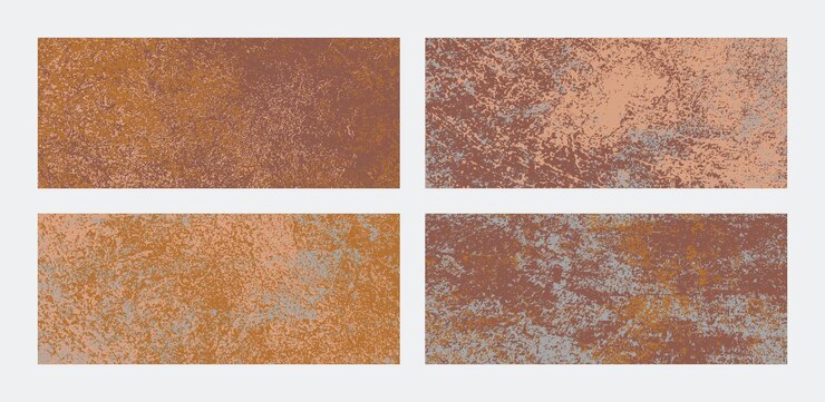 Vector set of roestige grunge textuur horizontale banner achtergronden. abstracte gekleurde grungy patronen.
