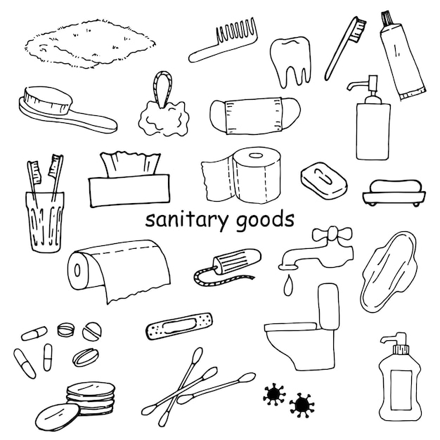 衛生用品のセット衛生清潔とボディケア