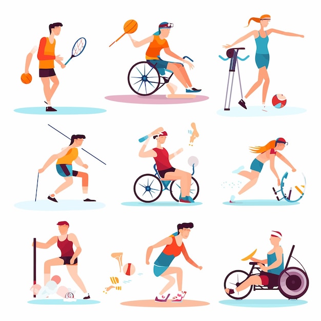 Vector set_of_scenes_with_disabled_athletes