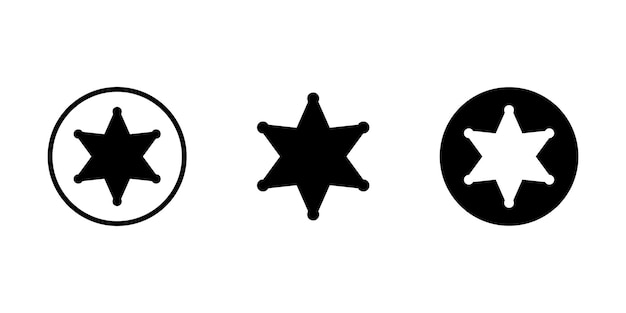 Набор звезд шерифа дизайн иллюстрации векторной иконки звезды западного шерифа