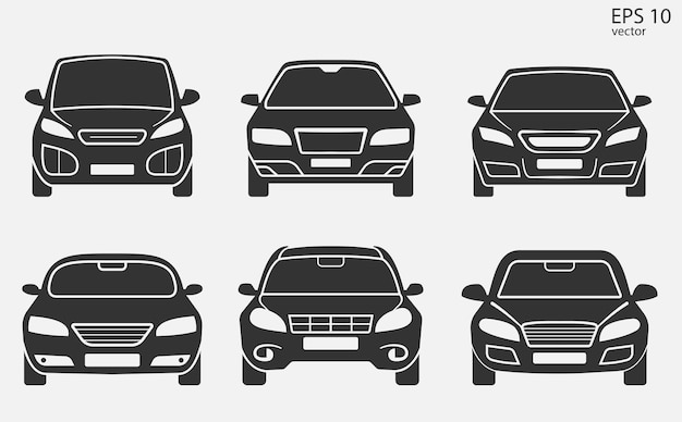 Вектор Набор простых векторных икон для автомобилей разных классов