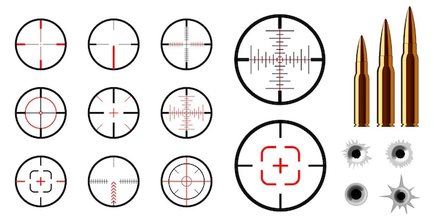 Вектор Набор концепции снайперского взгляда. вектор eps