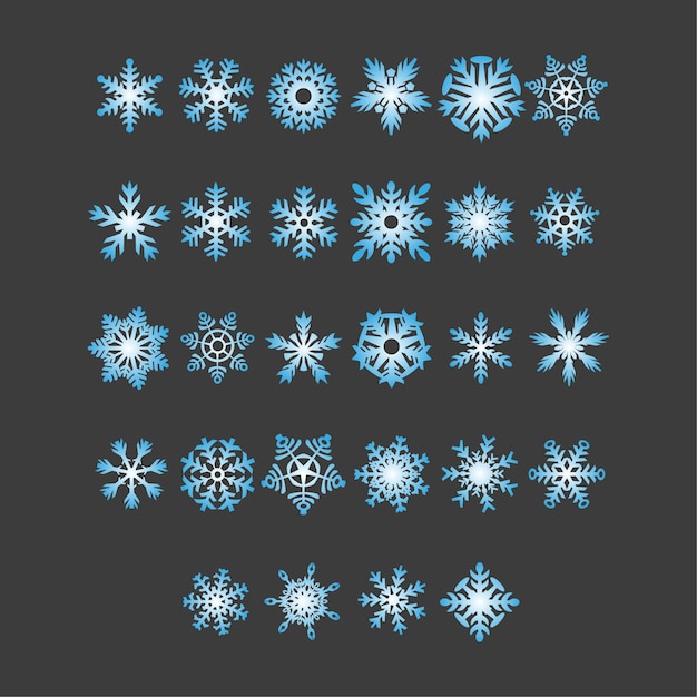 Вектор Набор снежинок рождественский дизайн вектор