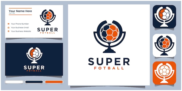 Набор футбольных логотиповфутбольный клубтурнирные логотипыфутбольные логотипы векторные шаблоны футбольных трофеев
