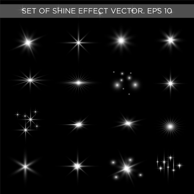 Вектор Набор эффекта блеска звездного света