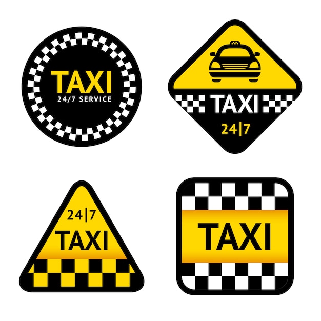 Набор значков такси