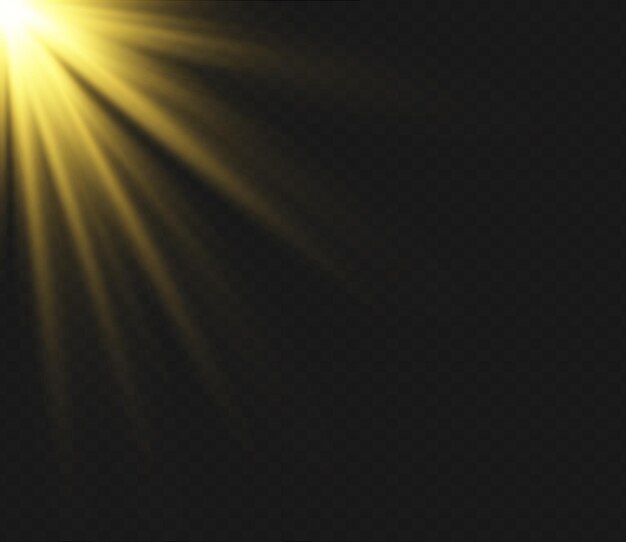 Вектор Набор прозрачных вспышек светового эффекта солнечный свет специальный объектив