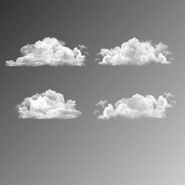 Набор прозрачных реалистичных облаков векторная иллюстрация