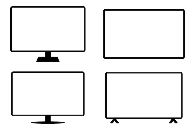 Tv 모델 간단한 평면 아이콘 세트